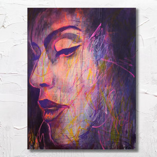 Poster Abstrato Street Art Colorful Mulher Retrato Impres