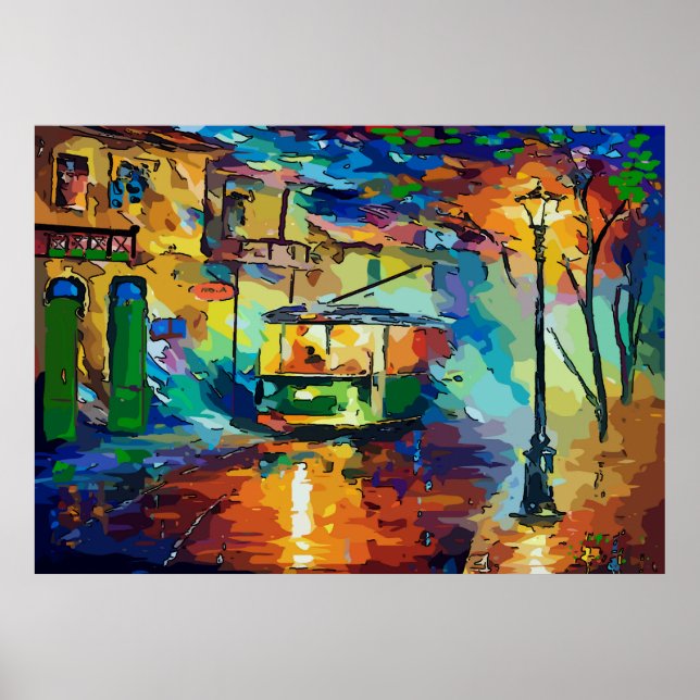 Póster Abstrato Streetcar (Frente)