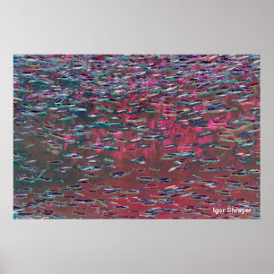 Póster Abstrato subaquático - parte 7 (aguarela)