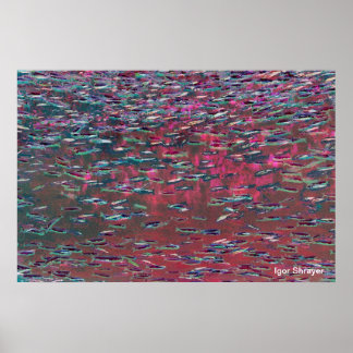 Póster Abstrato submarino - Peça 7 (Aquarela)