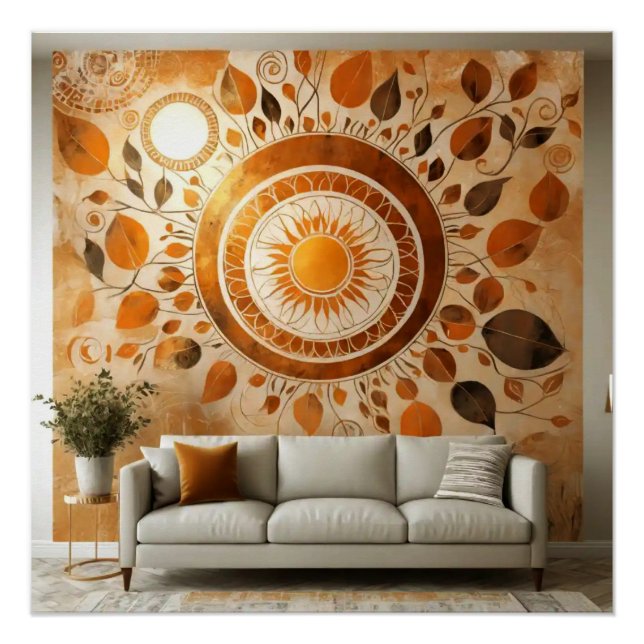 Póster Abstrato Sun nº 1 Wall Art (Frente)