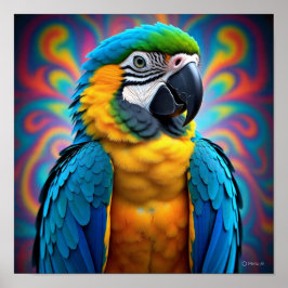 Poster Abstrato Swirls Parrot