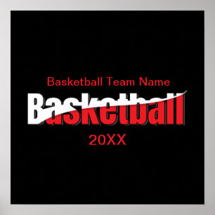 Poster Abstrato Swish - Jogador de Basquete - Arte do Wor