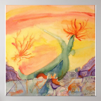 Póster Abstrato tarde