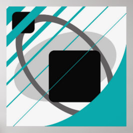 Póster Abstrato Teal Cinza preto esbranquiçado AP0002