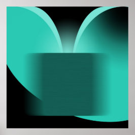 Poster Abstrato Teal Luxury com Black AP0004