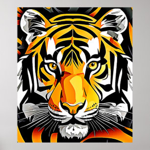 Poster Abstrato Tiger Art