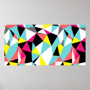 Poster Abstrato triângulos geométricos de fundo