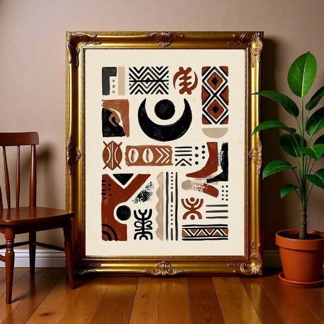 Poster Abstrato Tribal Afrocentrado (Criador carregado)