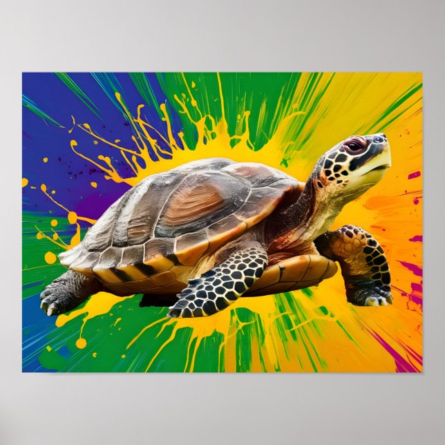 Poster Abstrato Turtle Trabalho de arte (Frente)