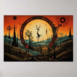 Poster Abstrato único Kokopelli