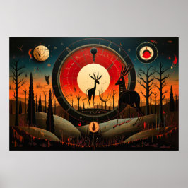 Poster Abstrato único Kokopelli