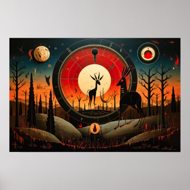 Poster Abstrato único Kokopelli (Frente)