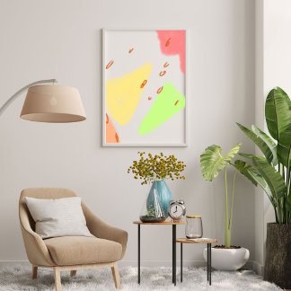 Póster Abstrato verde-amarelo