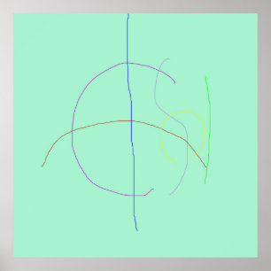 Poster Abstrato Verde claro simples