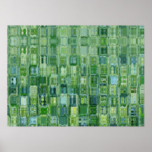 Poster abstrato verde dos blocos de vidro