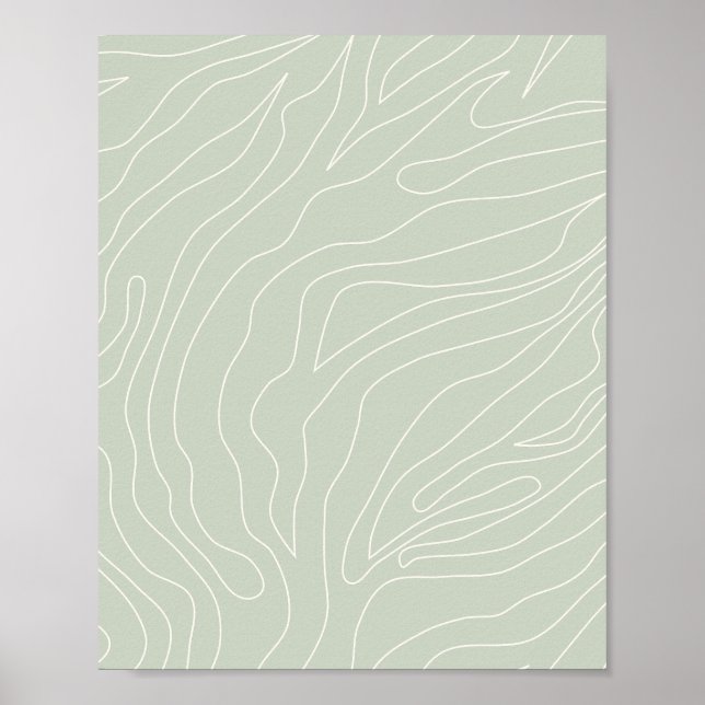 Poster Abstrato verde mínimo (Frente)