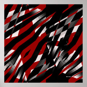 Póster Abstrato vermelho da zebra