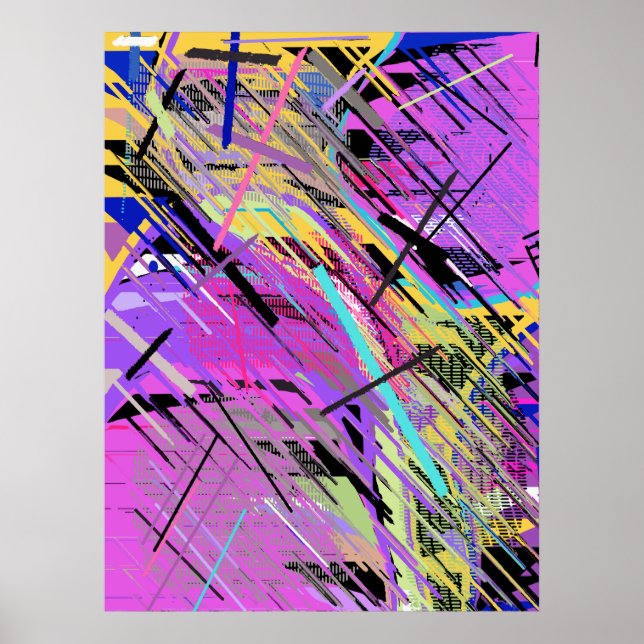 Poster Abstrato Vibrante 80s (Frente)