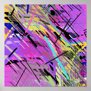 Poster Abstrato Vibrante 80s