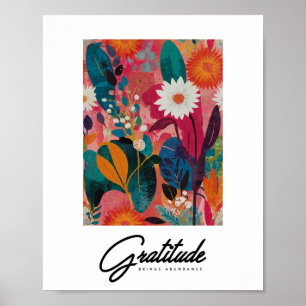 Poster Abstrato vibrante arte floral