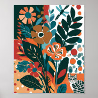 Abstrato vibrante arte floral