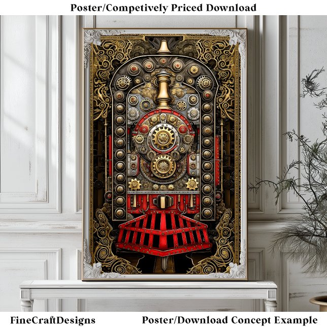 Poster Abstrato Victorian Steampunk Motor G8 (Criador carregado)