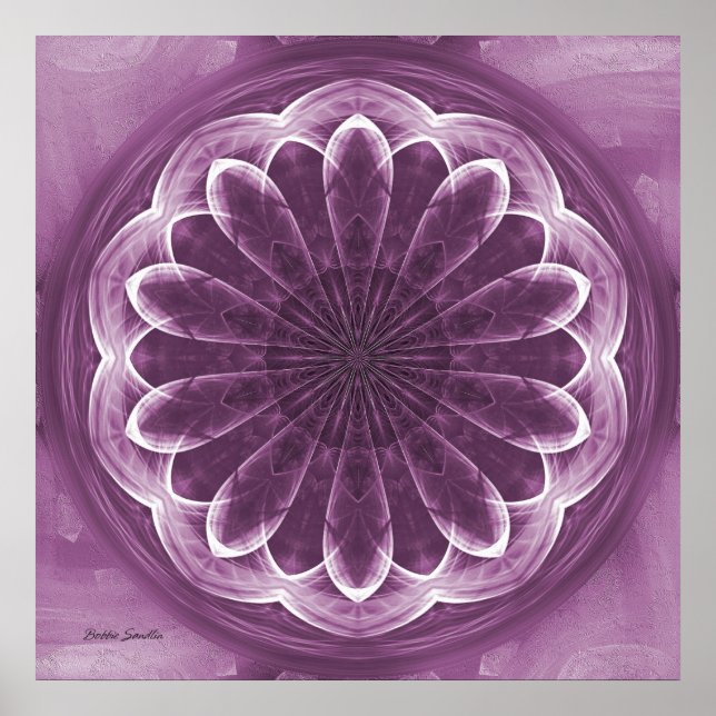 Póster Abstrato Violet Petals (Frente)