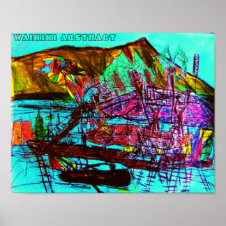 Poster Abstrato WAIKIKI