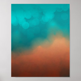 Poster Abstrato Wall Art Blue Tea Turquoise Cor