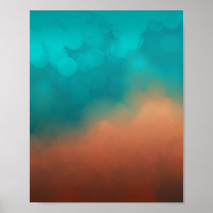 Poster Abstrato Wall Art Blue Tea Turquoise Cor