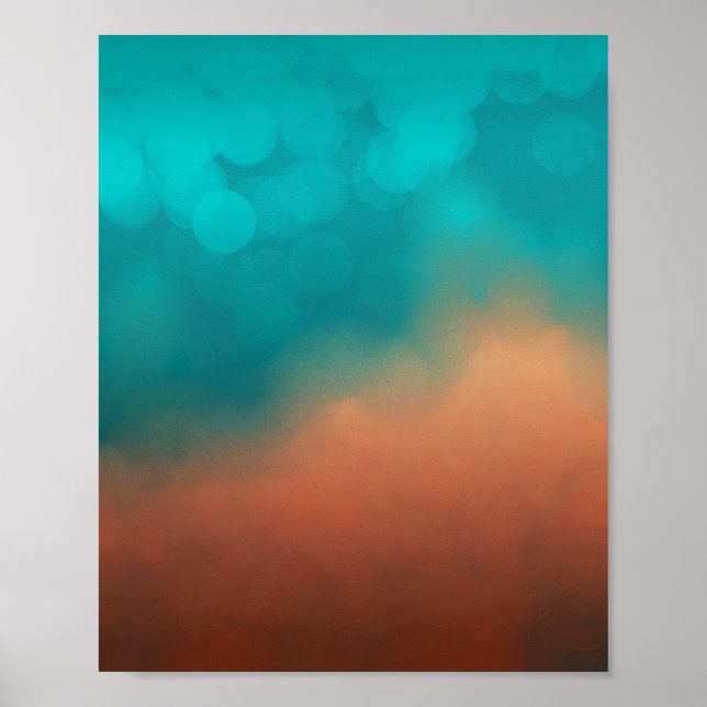 Poster Abstrato Wall Art Blue Tea Turquoise Cor (Frente)