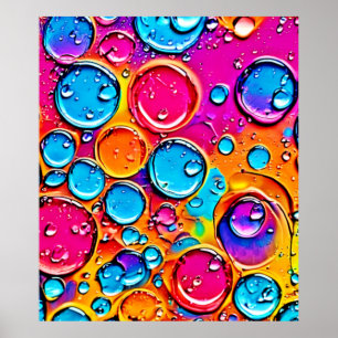 Poster Abstrato Water Drops Art