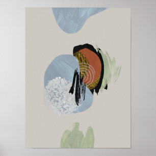 Poster Abstrato Watercolor Geométrica, Abstrato, Mínima