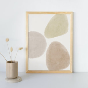 Poster Abstrato Watercolor Geométrica, Abstrato, Mínima