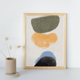 Poster Abstrato Watercolor Geométrica, Abstrato, Mínima