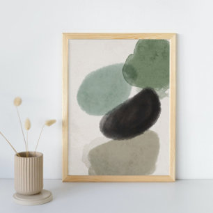 Poster Abstrato Watercolor Geométrica, Abstrato, Mínima