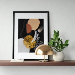 Poster Abstrato Watercolor Geométrica, Abstrato, Mínima