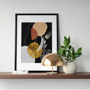 Poster Abstrato Watercolor Geométrica, Abstrato, Mínima