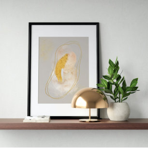 Poster Abstrato Watercolor Geométrica, Abstrato, Mínima