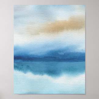 Poster Abstrato Watercolor Lake Design