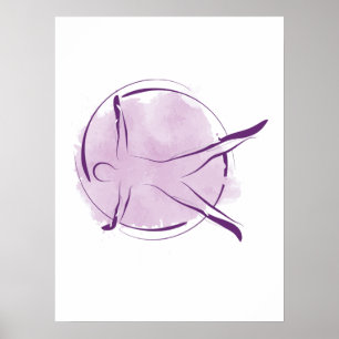 Poster Abstrato Watercolor Pilota a dobra