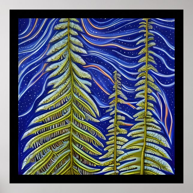 Poster Abstrato Whimsic Evergreens (Frente)