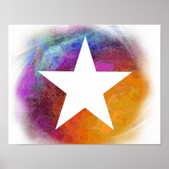 Poster Abstrato White Star (Frente)