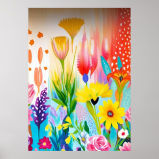 Poster Abstrato Wildflower Meadow