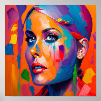 Poster Abstrato Woman Face Painting