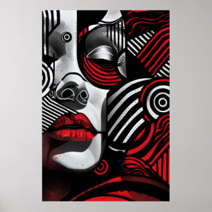 Poster Abstrato Womens Face
