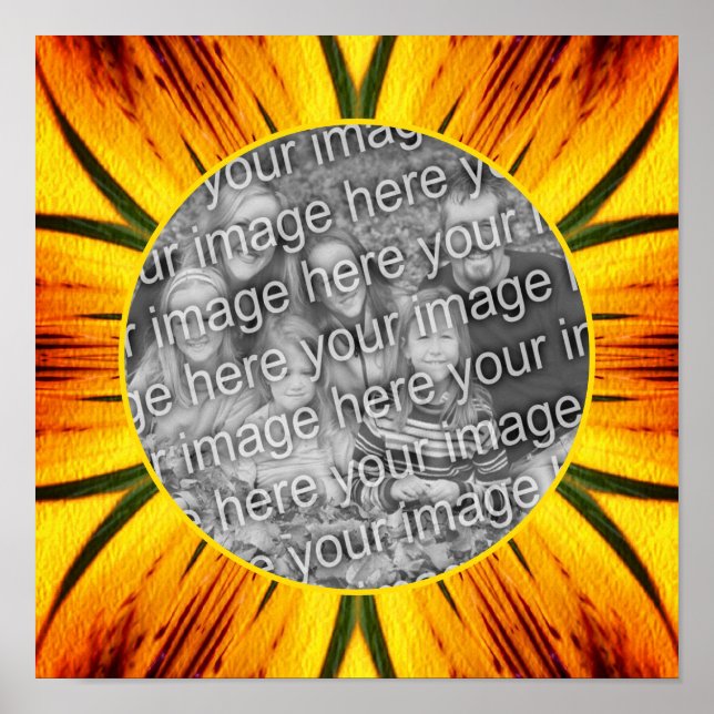 Poster Abstrato Yellow Brown Frame Crie sua própria foto (Frente)