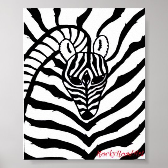 Póster Abstrato Zebra (Frente)