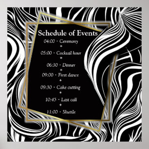 Poster Abstratos criativos de preto e branco sem costura